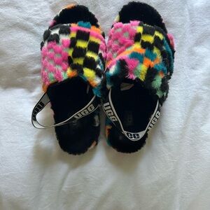 UGG Multicolor Fuzzy Slippers